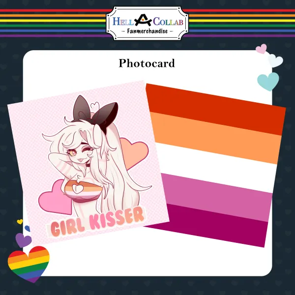 Angel Dust | Female ver pride photocard || Hell-a-collab pride collection
