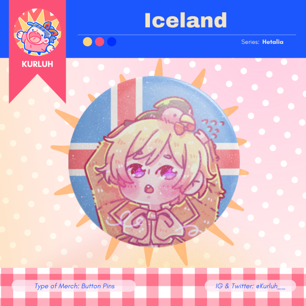 Hetalia: Iceland - Button Pin