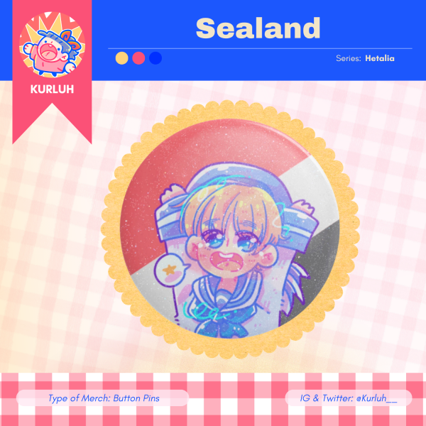 Hetalia: Sealand - Button Pin