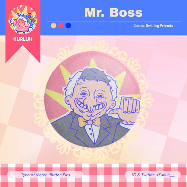 Smiling Friends: Mr. Boss - Button Pin