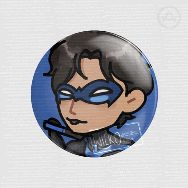 Nightwing / Dick Grayson DC Chibi Round Badge (GLOSS)