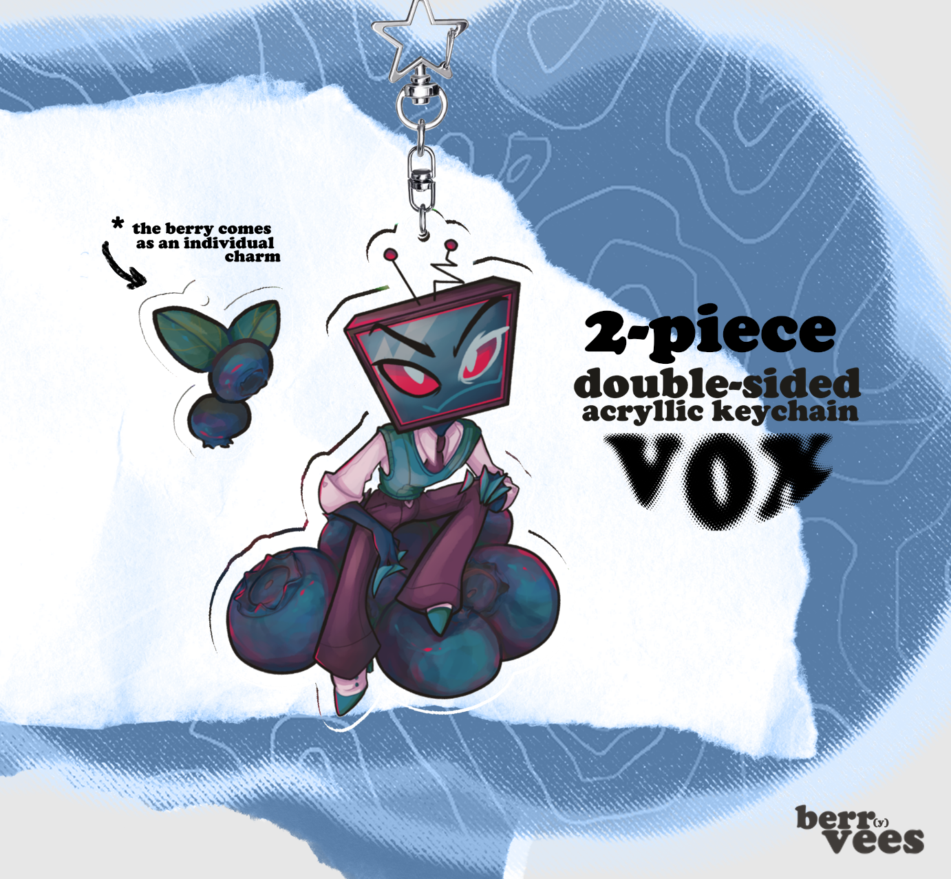 BerrVees Acrylic 2-Piece Keychain - Vox