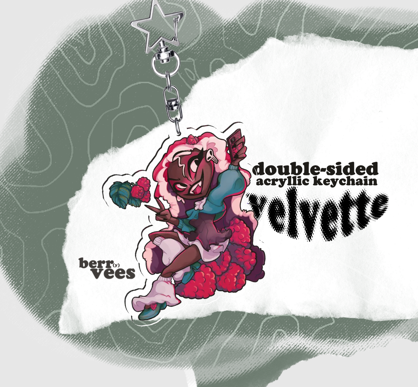 BerrVees Acrylic Keychain - Velvette