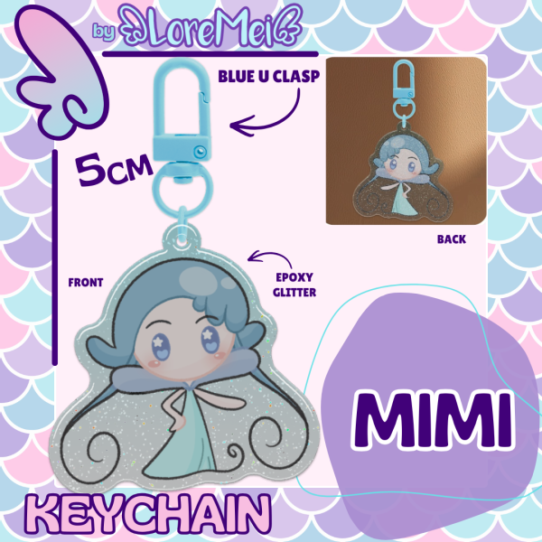 ꒰𑁬°Mimi°໒꒱ || Epoxy Glitter Keychain
