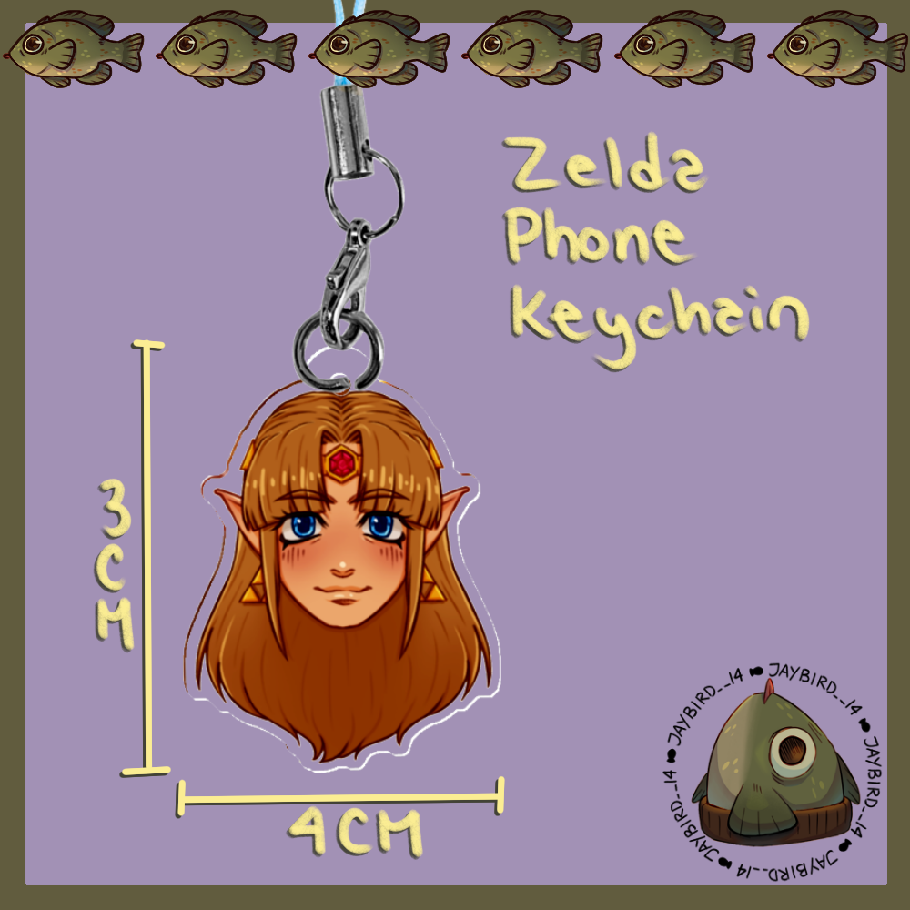 Zelda Acrylic Phone Keychain