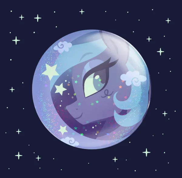 Shiny Luna Dreamland Badge