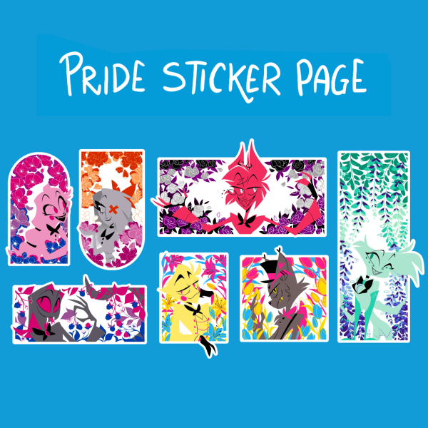 Hazbin Pride sticker page