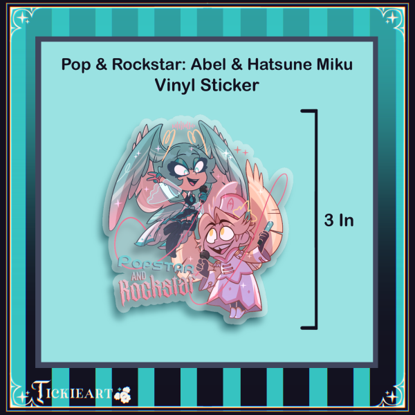 Popstar Rockstar | Hatsune Miku & Abel | Vinyl Sticker
