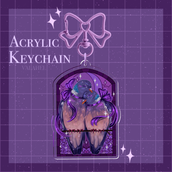 Sapphic Wood Pigeons | Acrylic Keychain