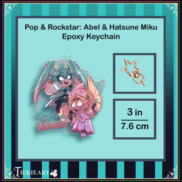 Popstar Rockstar | Hatsune Miku & Abel | Epoxy Keychain