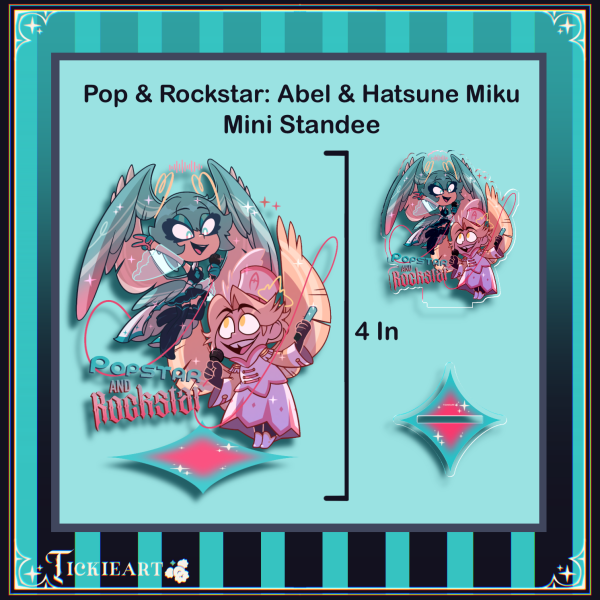 Popstar Rockstar | Hatsune Miku & Abel | Mini Standee
