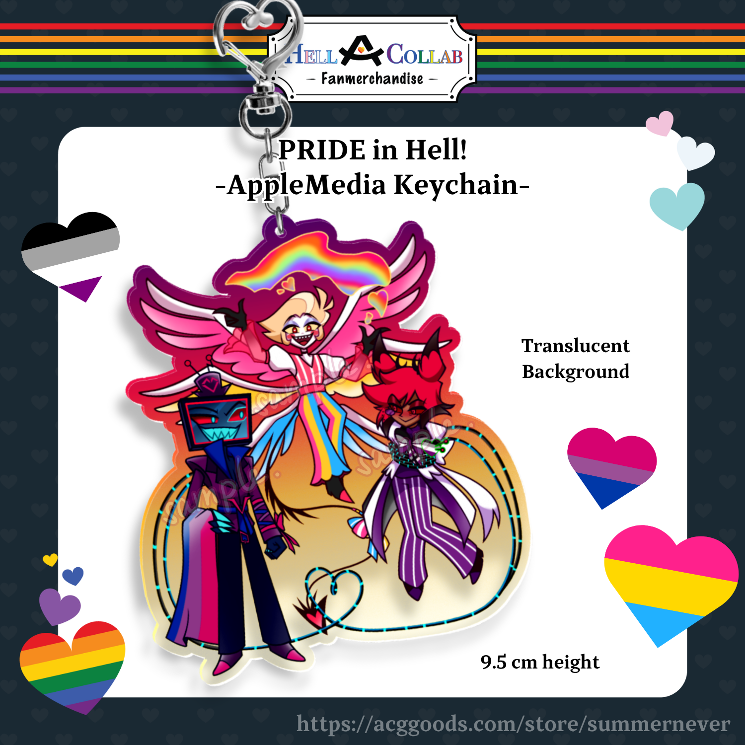 AppleMedia – Keychain – Hellacollab The Pride Collection || RadioApple RadioStatic Lucifer Alastor Vox