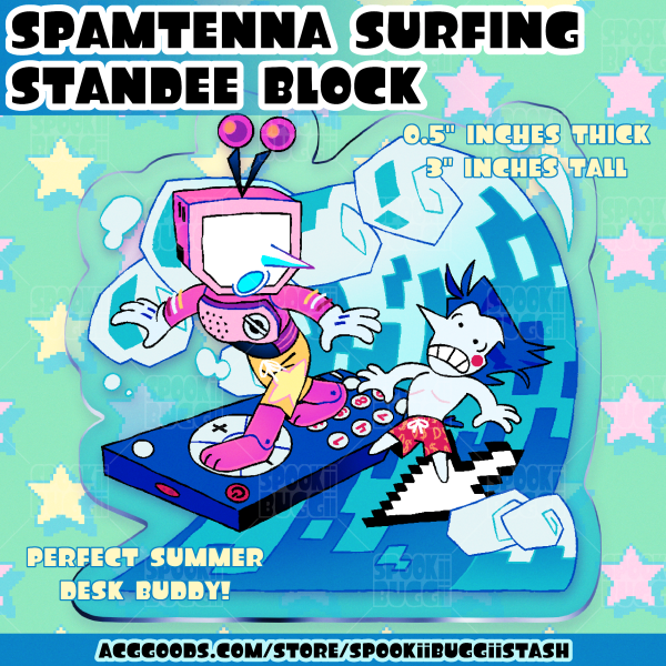 Spamtenna Surfing Standee Acrylic Block