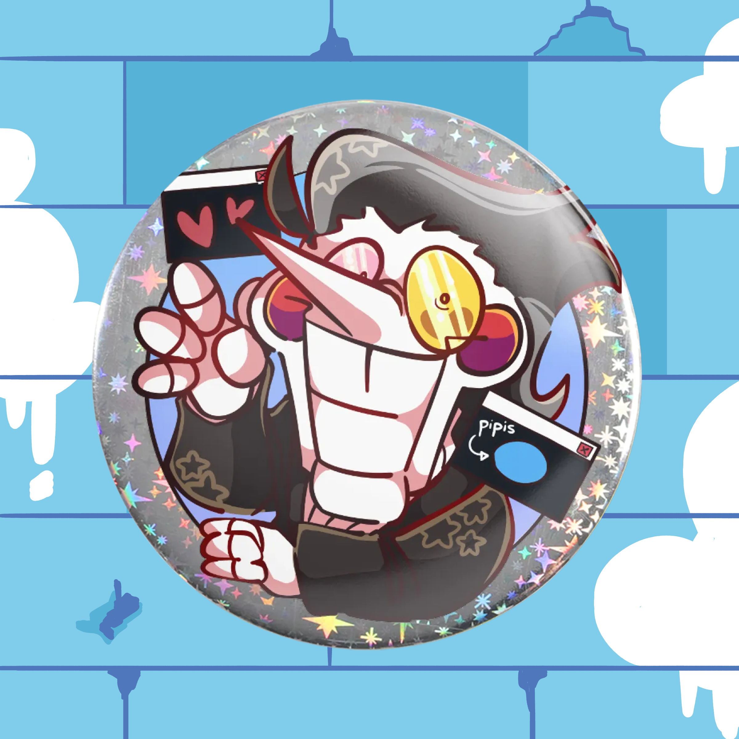 Spamton Holographic Badge