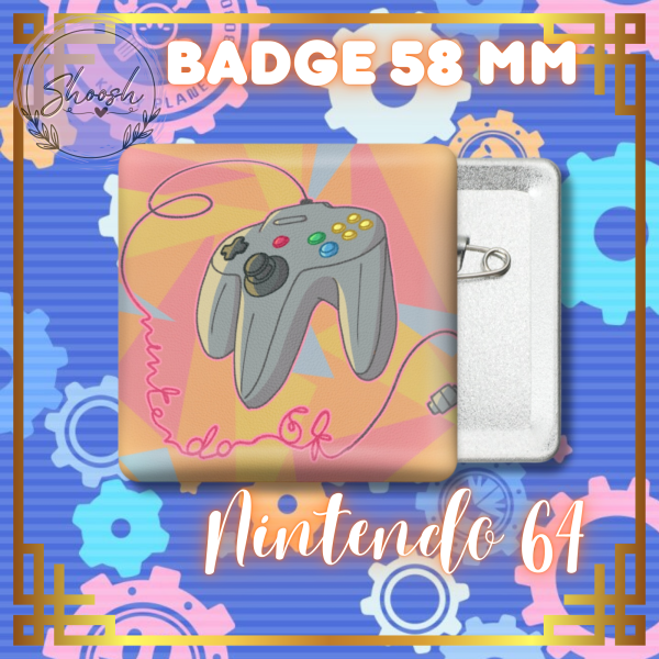 Nintendo 64 Controller Rectangular PU Badges