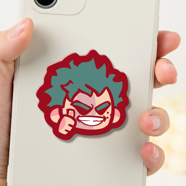 Acrylic Airbag Phone Holder - Funny Izuku Midoriya Deku - My Hero Academia Anime BNHA MHA Boku No Hero Academia - Phone Grip