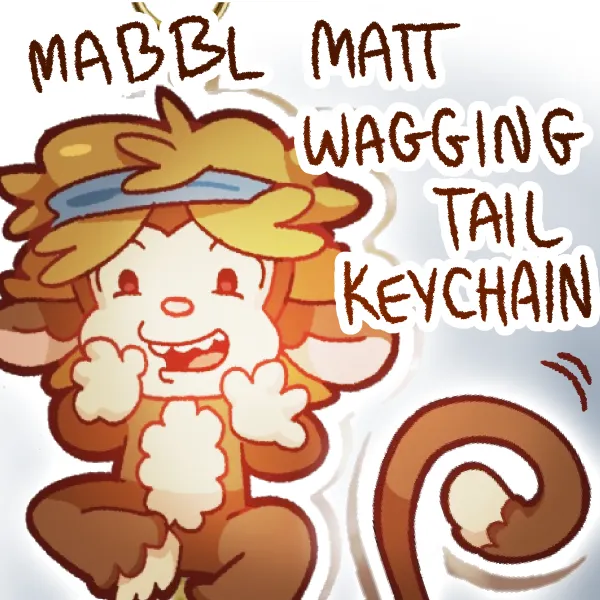 MABBL matt wagging tail keychain