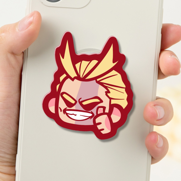 Acrylic Airbag Phone Holder - Funny Yagi Toshinori All Might - My Hero Academia Anime BNHA MHA Boku No Hero Academia - Phone Grip