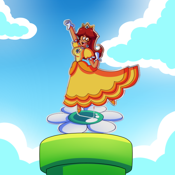 Super Mario Bros - Princess Daisy Jump Acrylic Standee