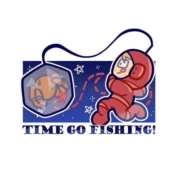 Time Go Fishing Holo Sticker