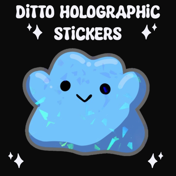 Shiny Ditto Clear PET Vinyl Die Cut Stickers