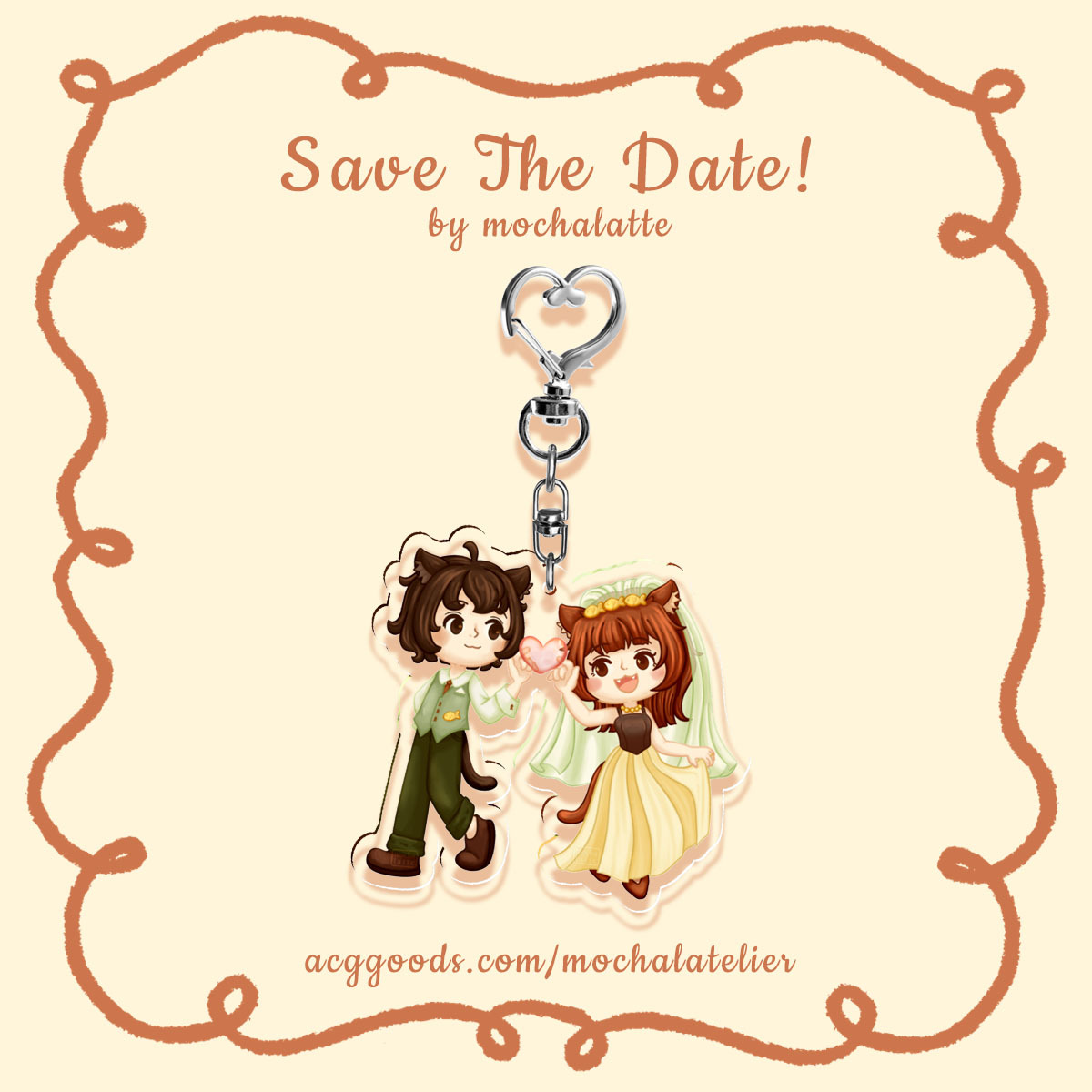 Aven & Mocha Wedding - Clear Acrylic Keychains