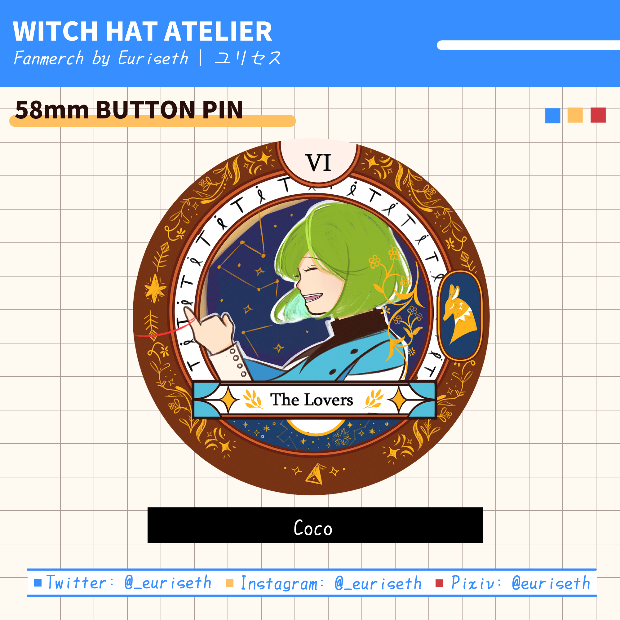 [Witch Hat Atelier] The Lovers (Coco) Button Pin