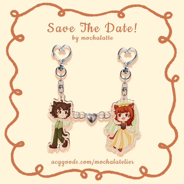 Aven & Mocha Wedding - Acrylic Magnet Keychains