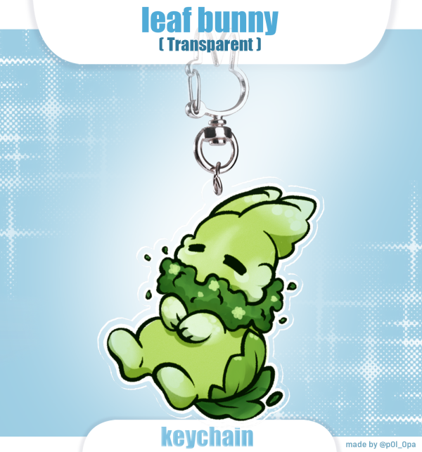 Bunny Leaf ( TRANSPARENT ) Clear Acrylic Keychains