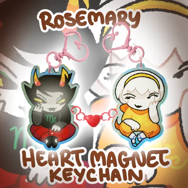 ROSEMARY heart magnet keychains