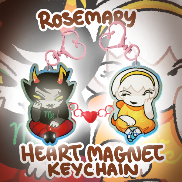 ROSEMARY heart magnet keychains