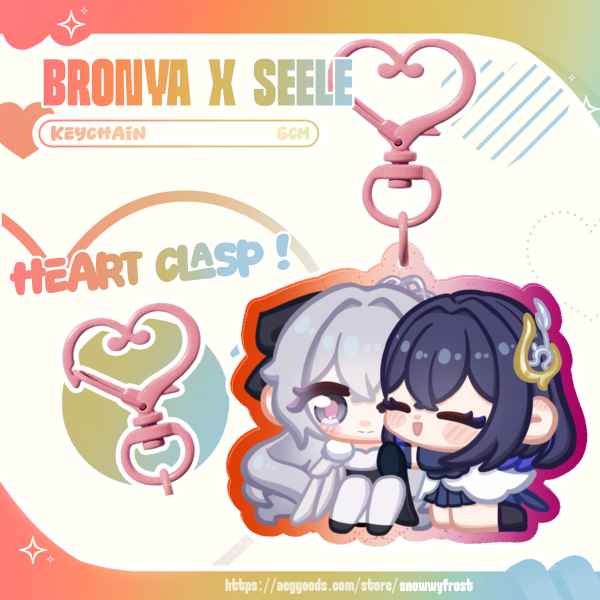 [HI3] Hoyoverse Pride - Glitter Keychain - Bronya & Seele