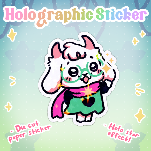 Ralsei Holo Sticker - [Deltarune]