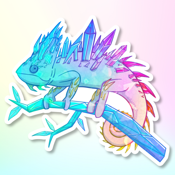 Rainbow Crystal Chameleon: Pride Sticker