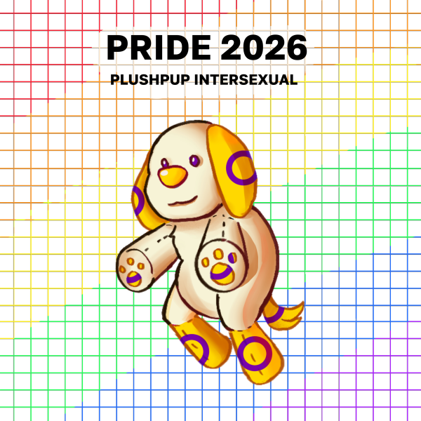 Plushpup pride 2026 Intersexual keychain