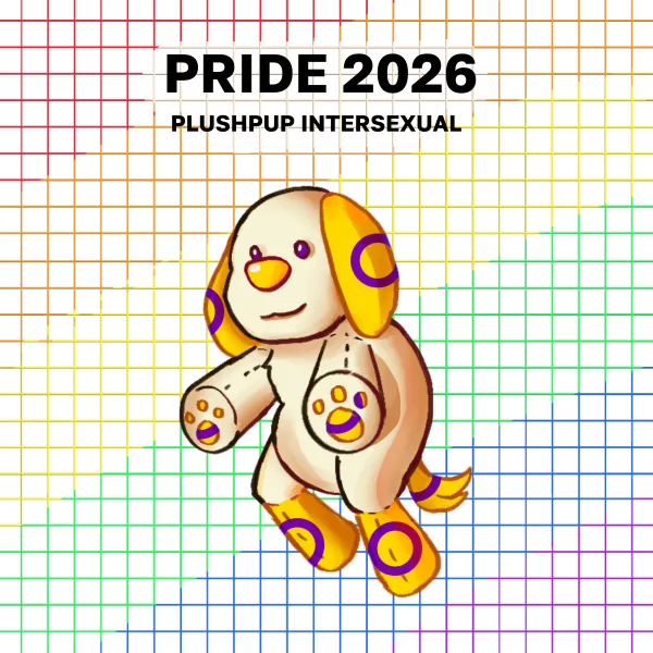 Plushpup pride 2026 Intersexual keychain