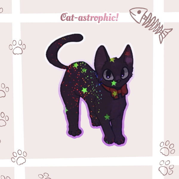 Jiji The Witchy Cat Glitter Sticker