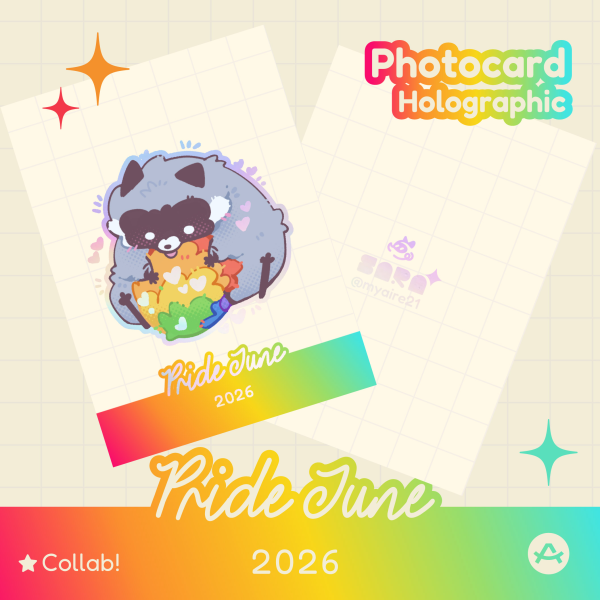 "Pride June Raccoon" Holographic Photocard