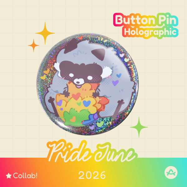 "Pride June Raccoon" Holo Badge