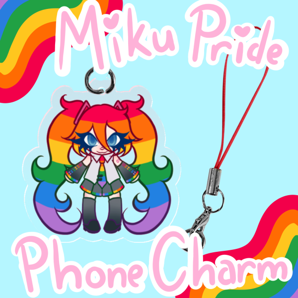 Hatsune Miku Rainbow Phone Charm