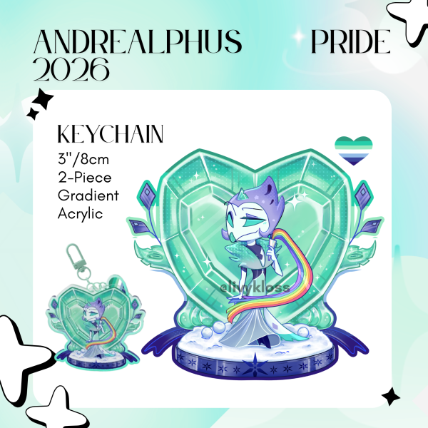 Andrealphus Pride 2026 Acrylic 2-Piece Keychain - Helluva Boss