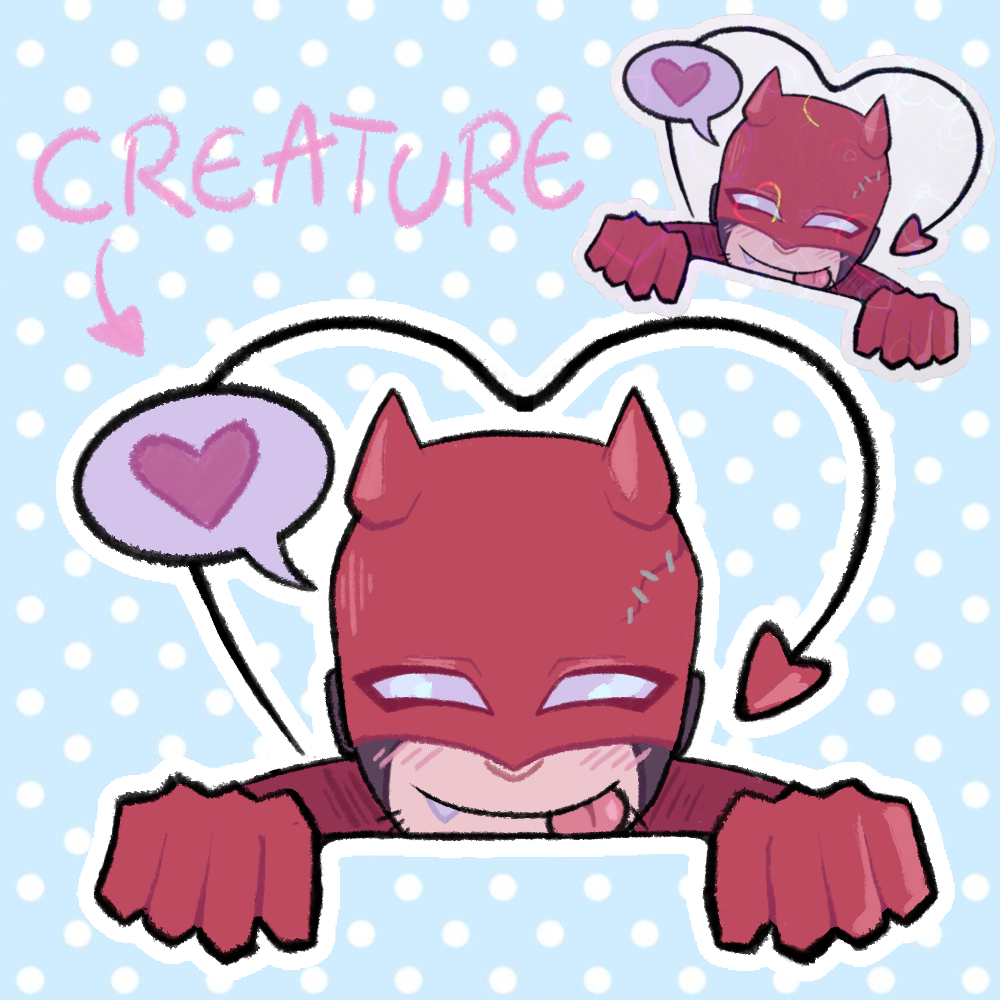 Daredevil peeking sticker