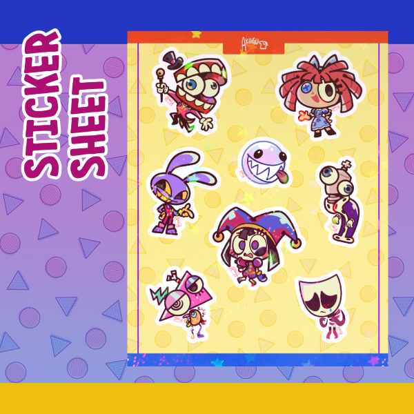 The Amazing Digital Circus Sticker Sheet