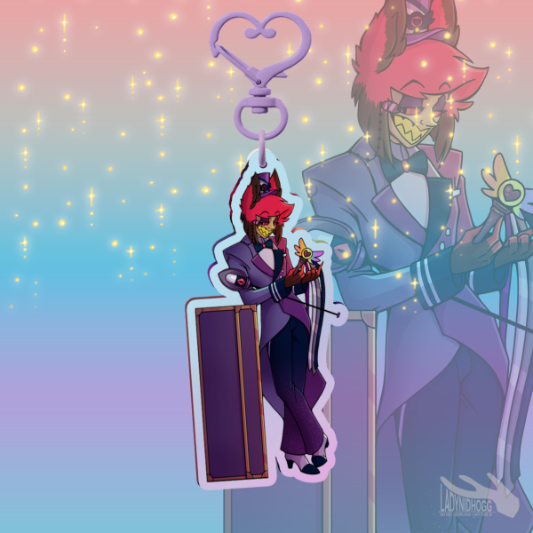 Alastor Pride || Rainbow Acrylic Keychain