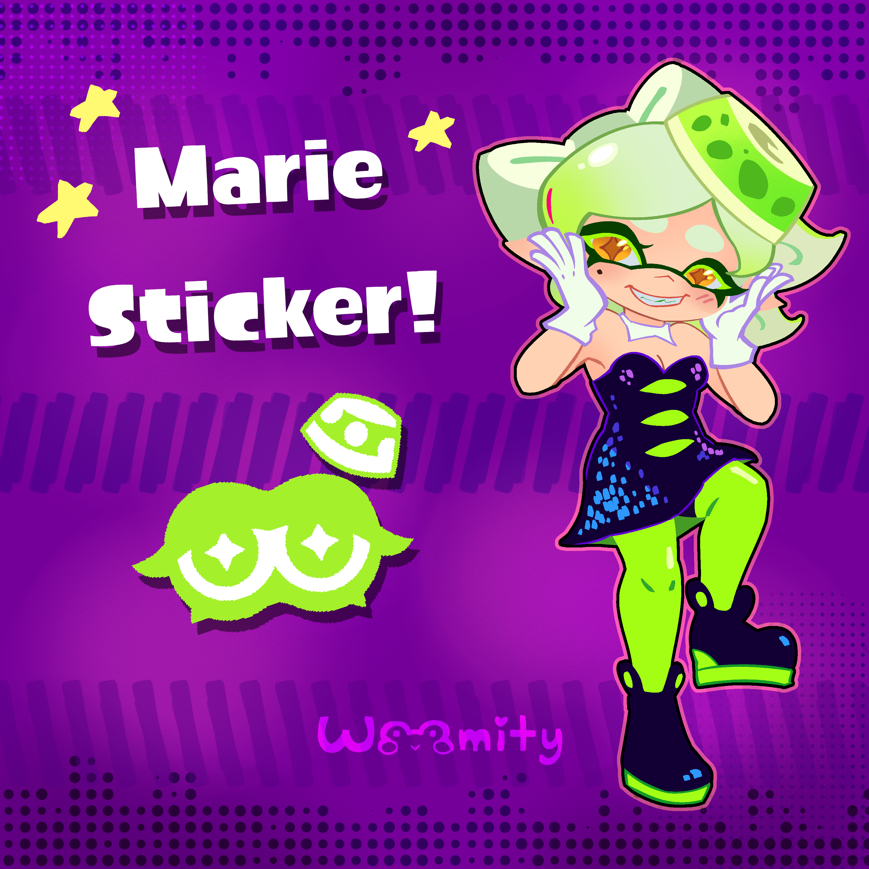 Marie Splatoon Holo Star Sticker