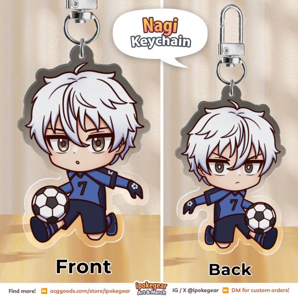 Nagi Keychain (2-Sided) Blue Lock