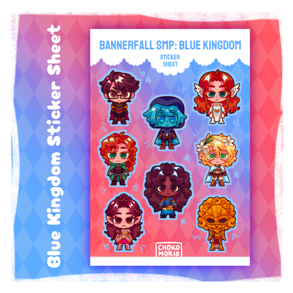 Bannerfall SMP Blue Kingdom 10cm x 15cm Sticker Sheet