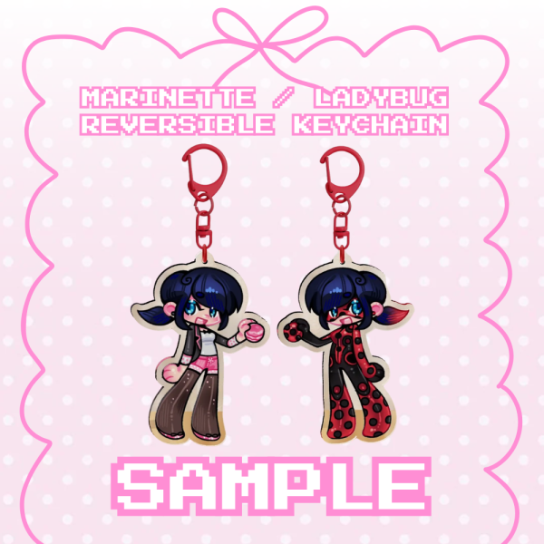 Marinette / Ladybug Reversible Keychain