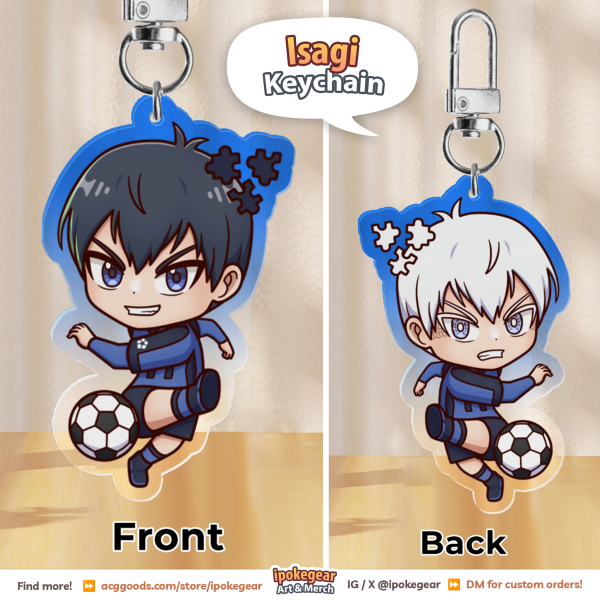Isagi Keychain (2-Sided) Blue Lock