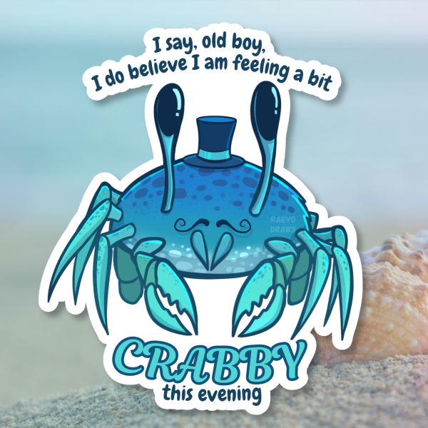 Feeling Crabby: Gentleman Crab Meme Sticker
